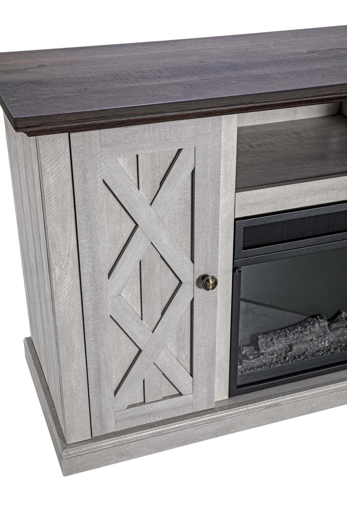 Festivo FTS21200 68" TV Stand with 36" Electric Fireplace-White