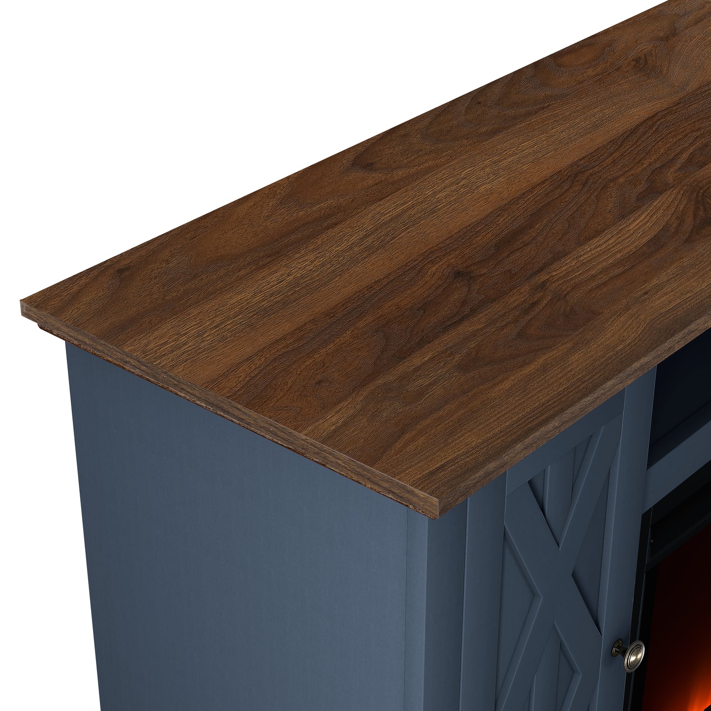 Festivo FTS22201 68" TV Stand with 36" Electric Fireplace-Navy