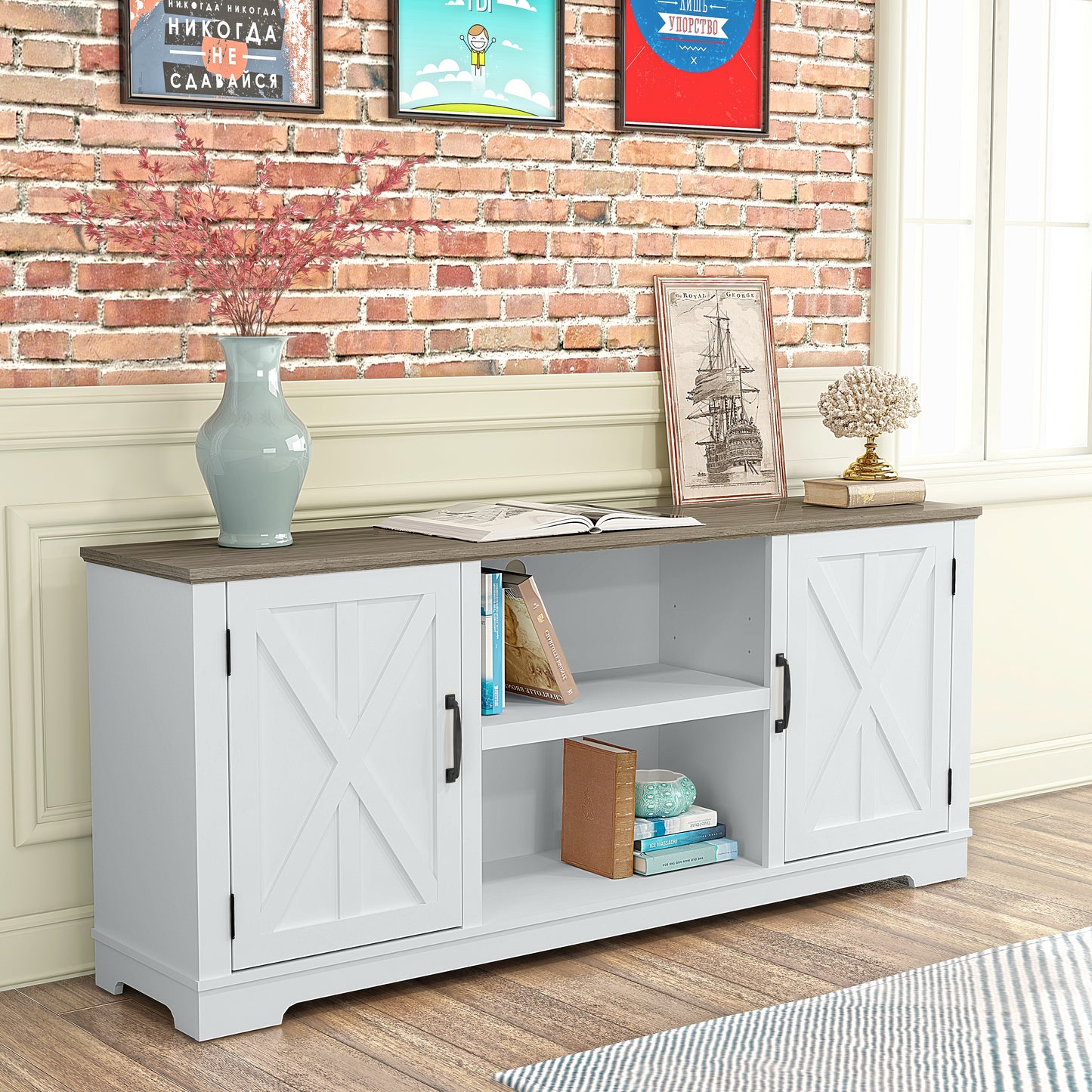 Festivo FTS22340 70" TV Stand-White