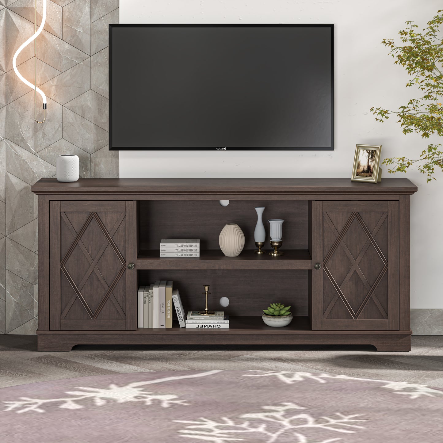 Festivo FTS22510 70" TV Stand-Brown