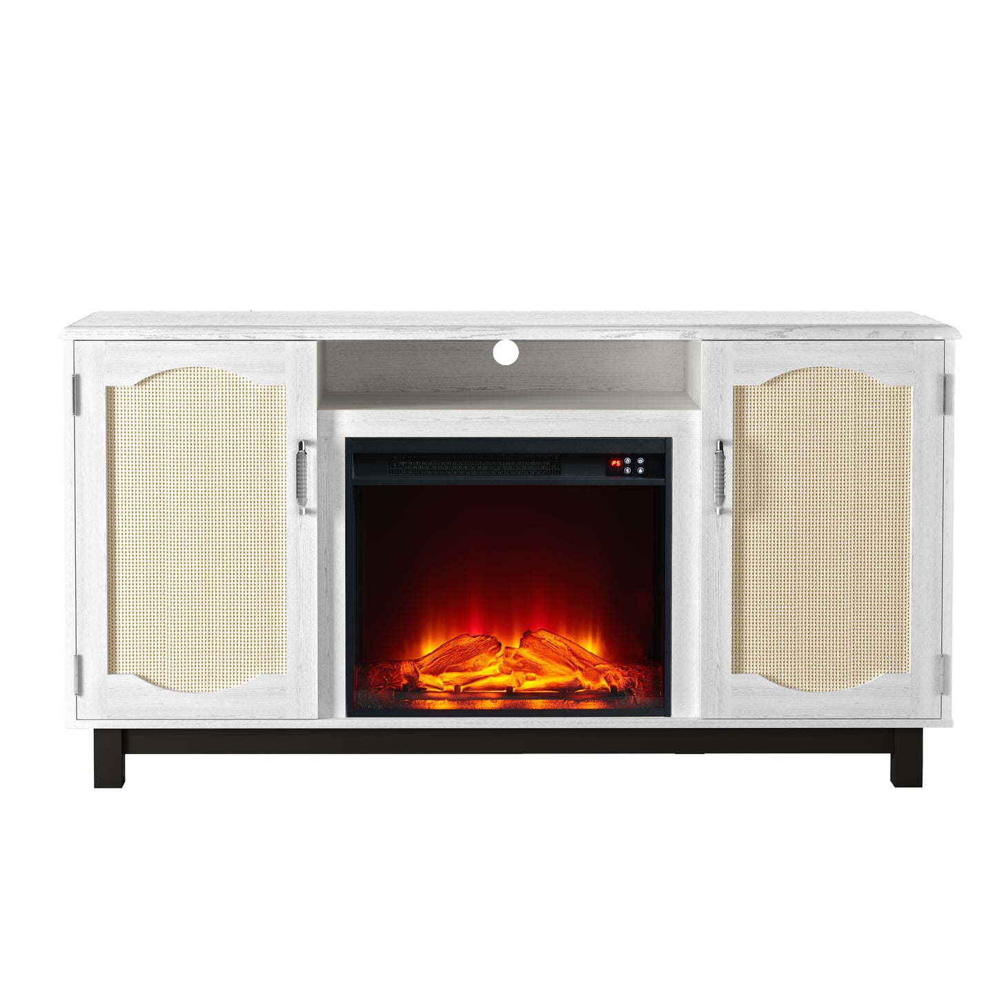 Festivo FTS23216 63" TV Stand with 23" Electric Fireplace-White