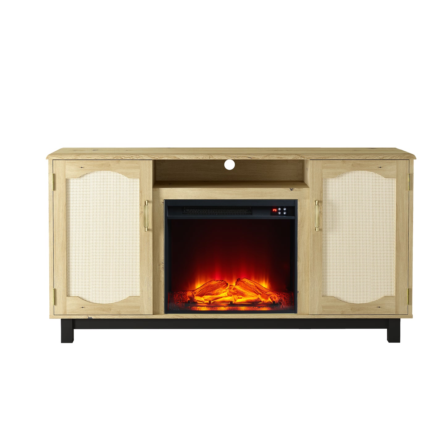 Festivo FTS23217 63" TV Stand with 23" Electric Fireplace-Walnut