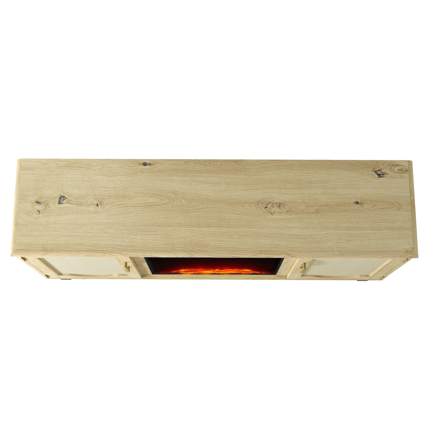 Festivo FTS23217 63" TV Stand with 23" Electric Fireplace-Walnut