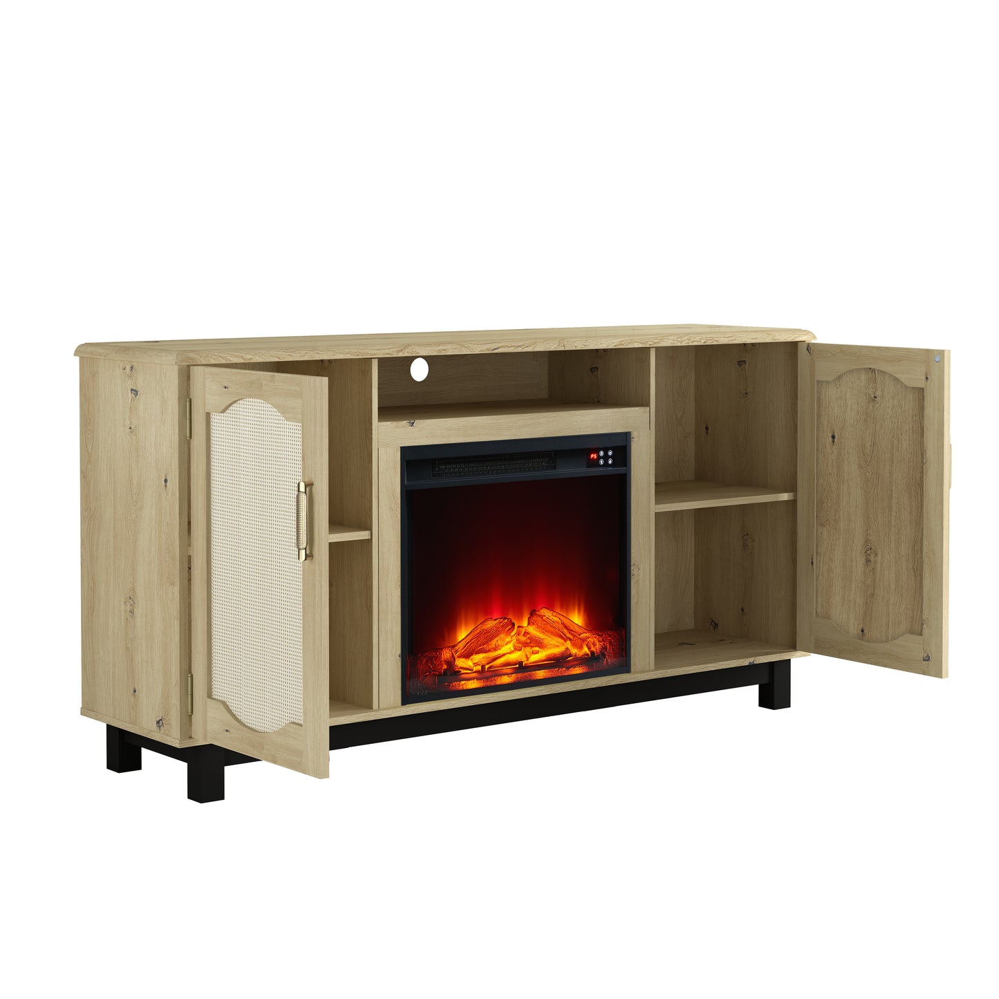 Festivo FTS23217 63" TV Stand with 23" Electric Fireplace-Walnut