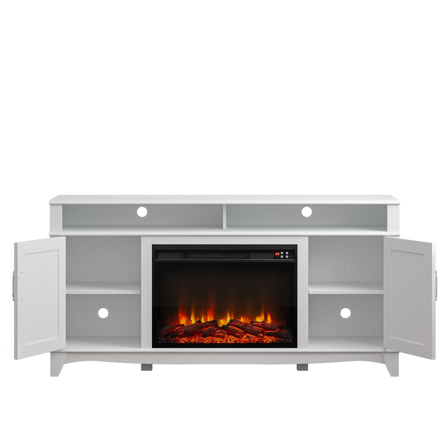 Festivo FTS23222 63" TV Stand with 26" Electric Fireplace-White