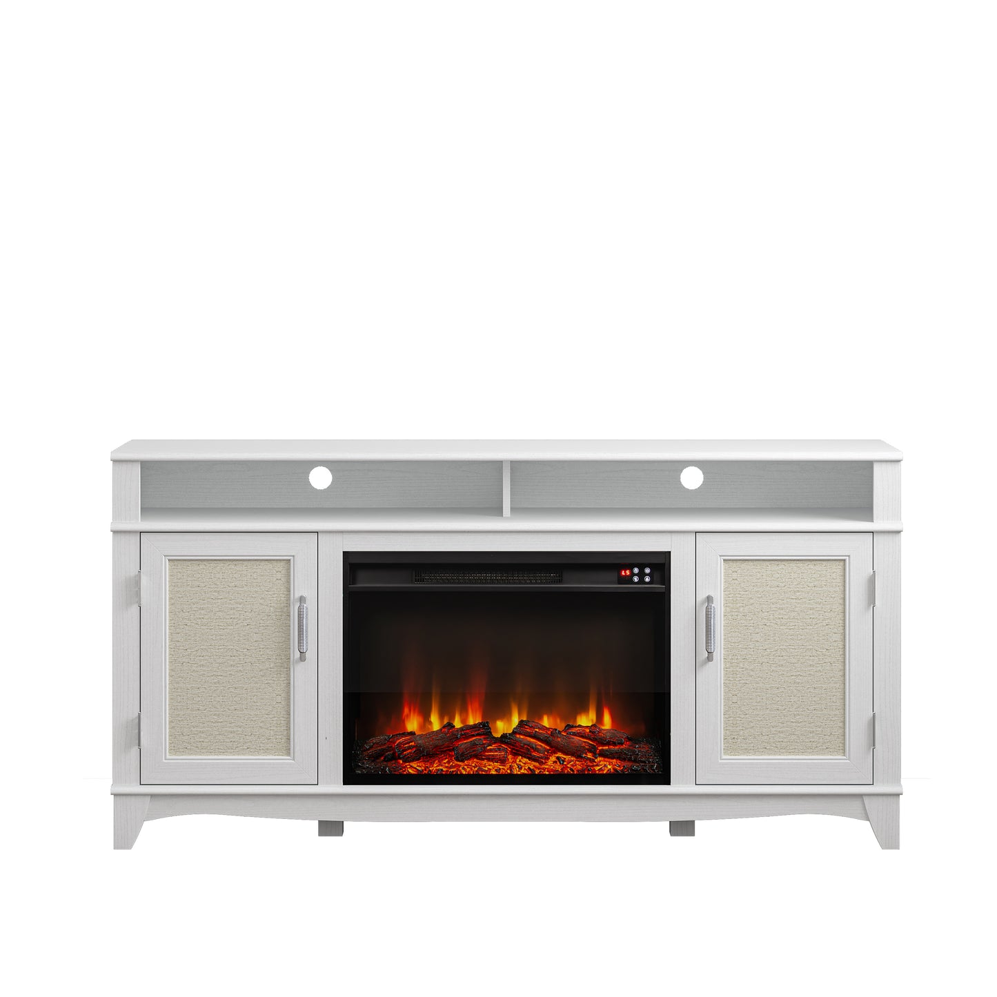 Festivo FTS23222 63" TV Stand with 26" Electric Fireplace-White