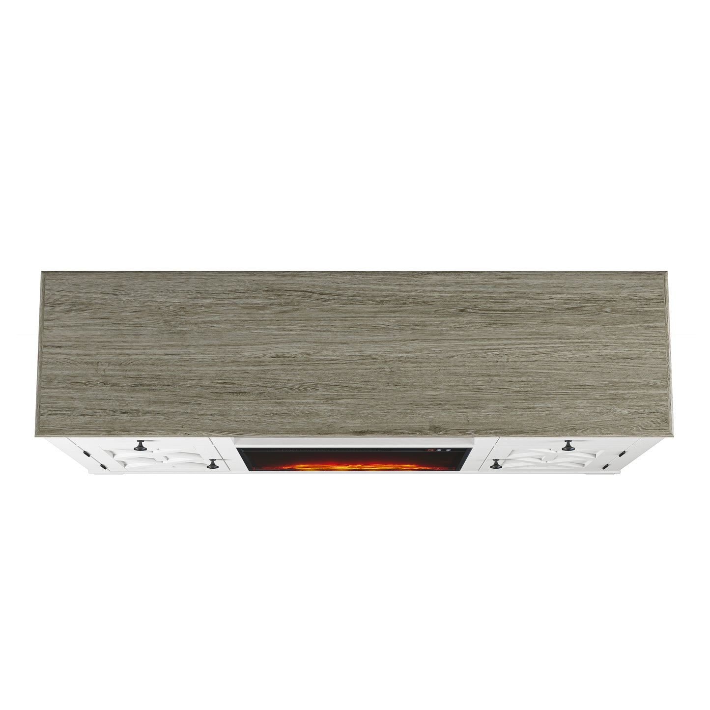 Festivo FTS23226 60" TV Stand with 23" Electric Fireplace-White