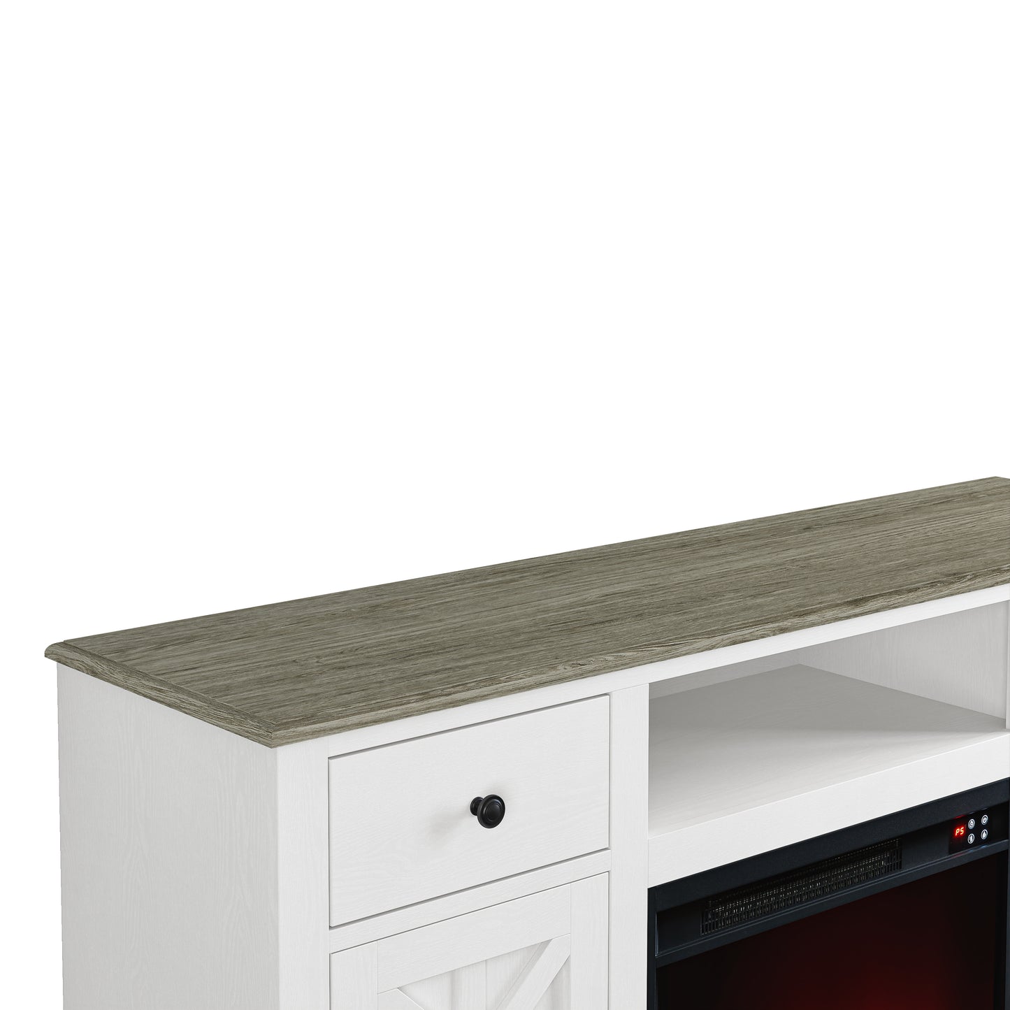 Festivo FTS23226 60" TV Stand with 23" Electric Fireplace-White