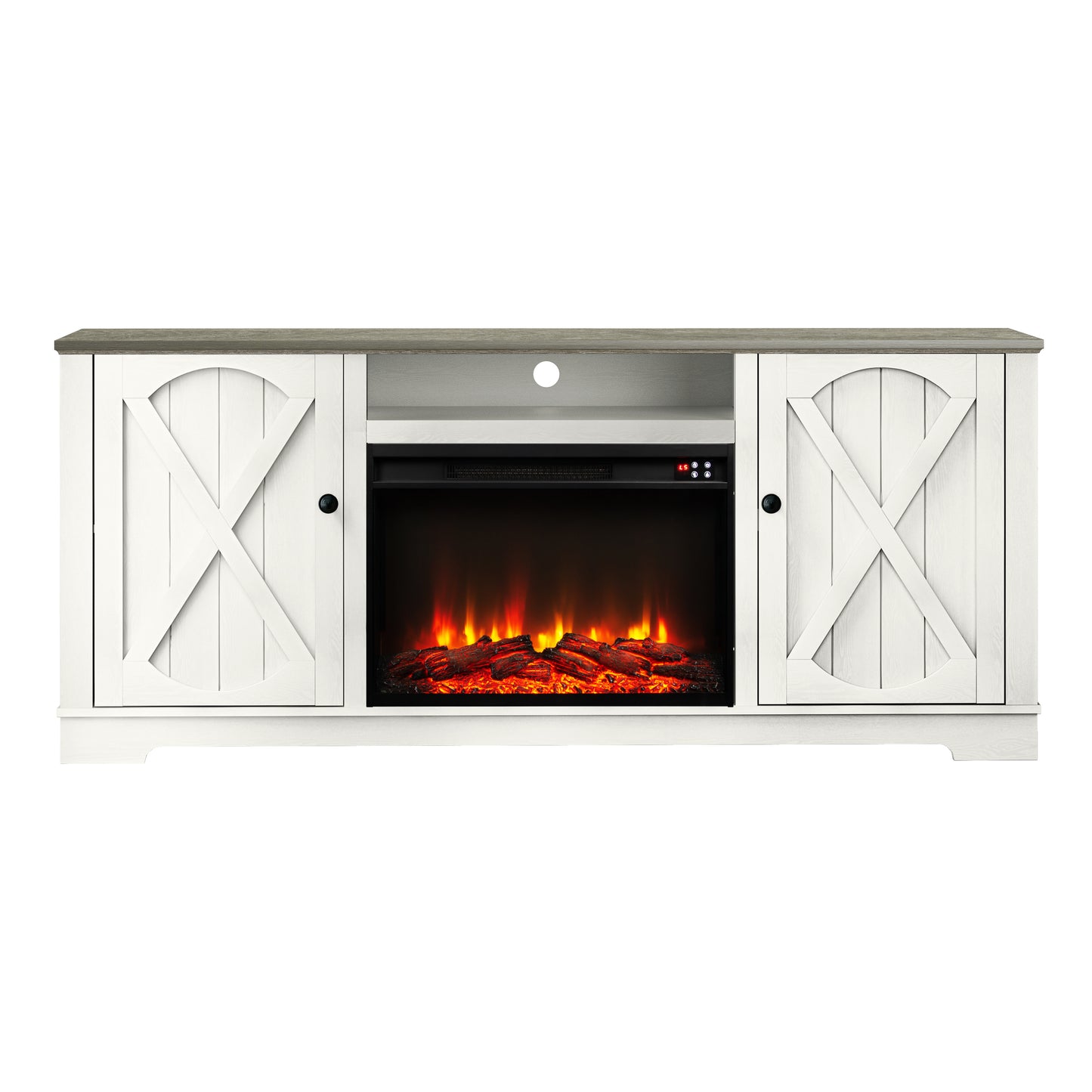 Festivo FTS23236 70" TV Stand with 26" Electric Fireplace-White