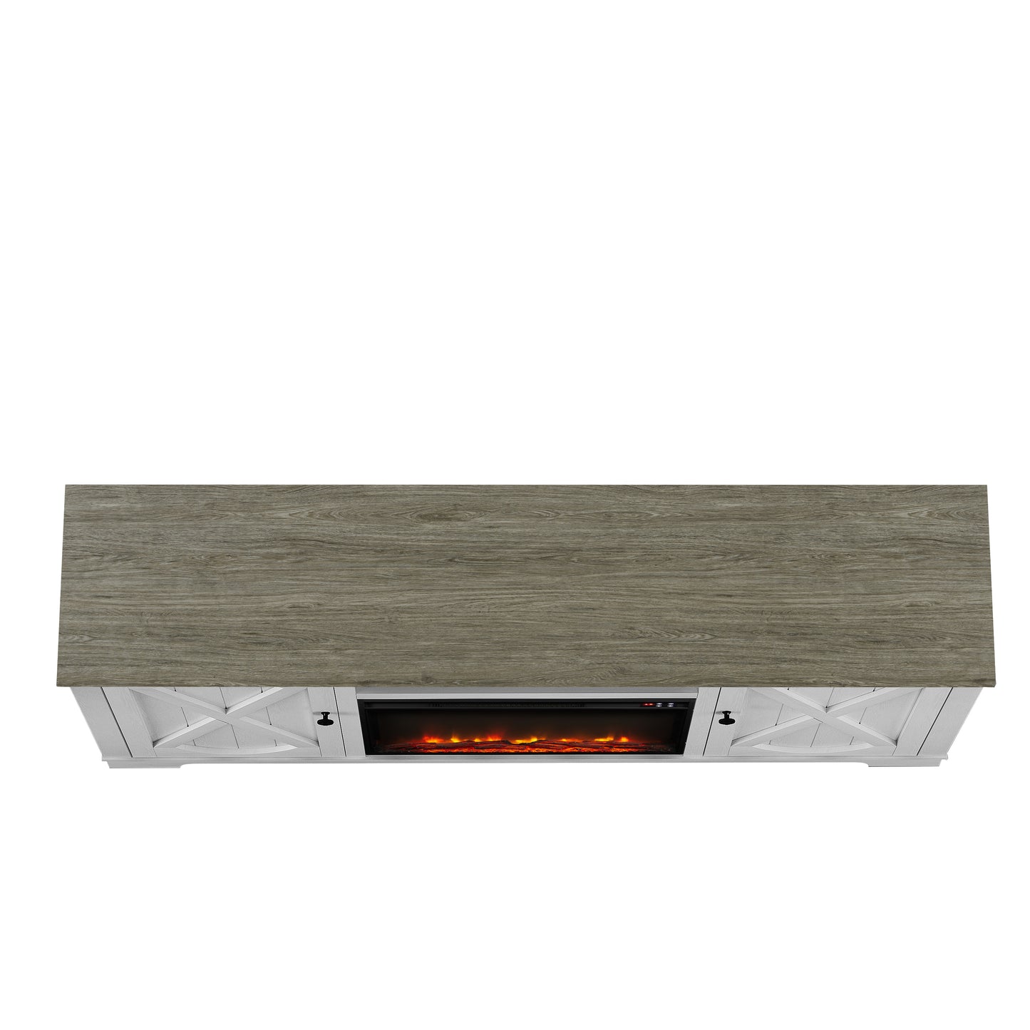 Festivo FTS23236 70" TV Stand with 26" Electric Fireplace-White
