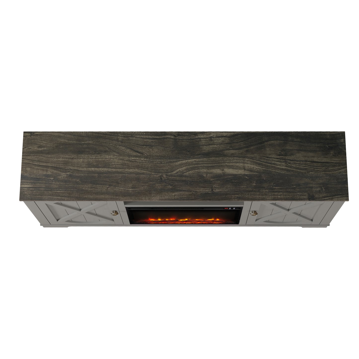 Festivo FTS23237 70" TV Stand with 26" Electric Fireplace-Grey