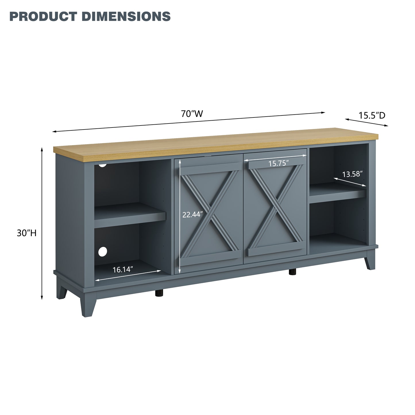 Festivo FTS23283 70" TV Stand-Blue