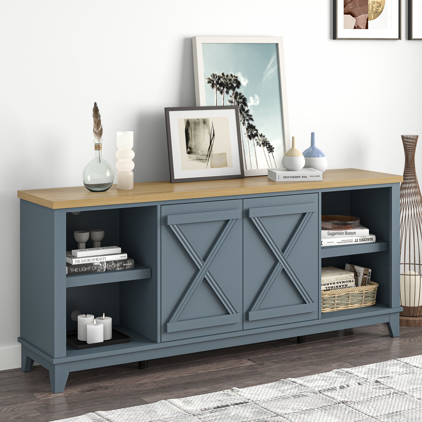 Festivo FTS23283 70" TV Stand-Blue