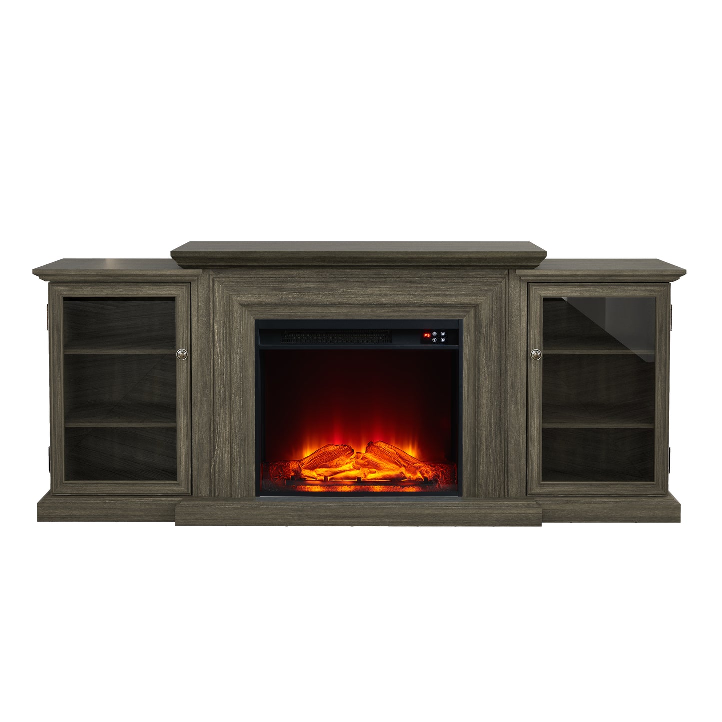 Festivo FTS23321 70" TV Stand with 23" Electric Fireplace-Brown