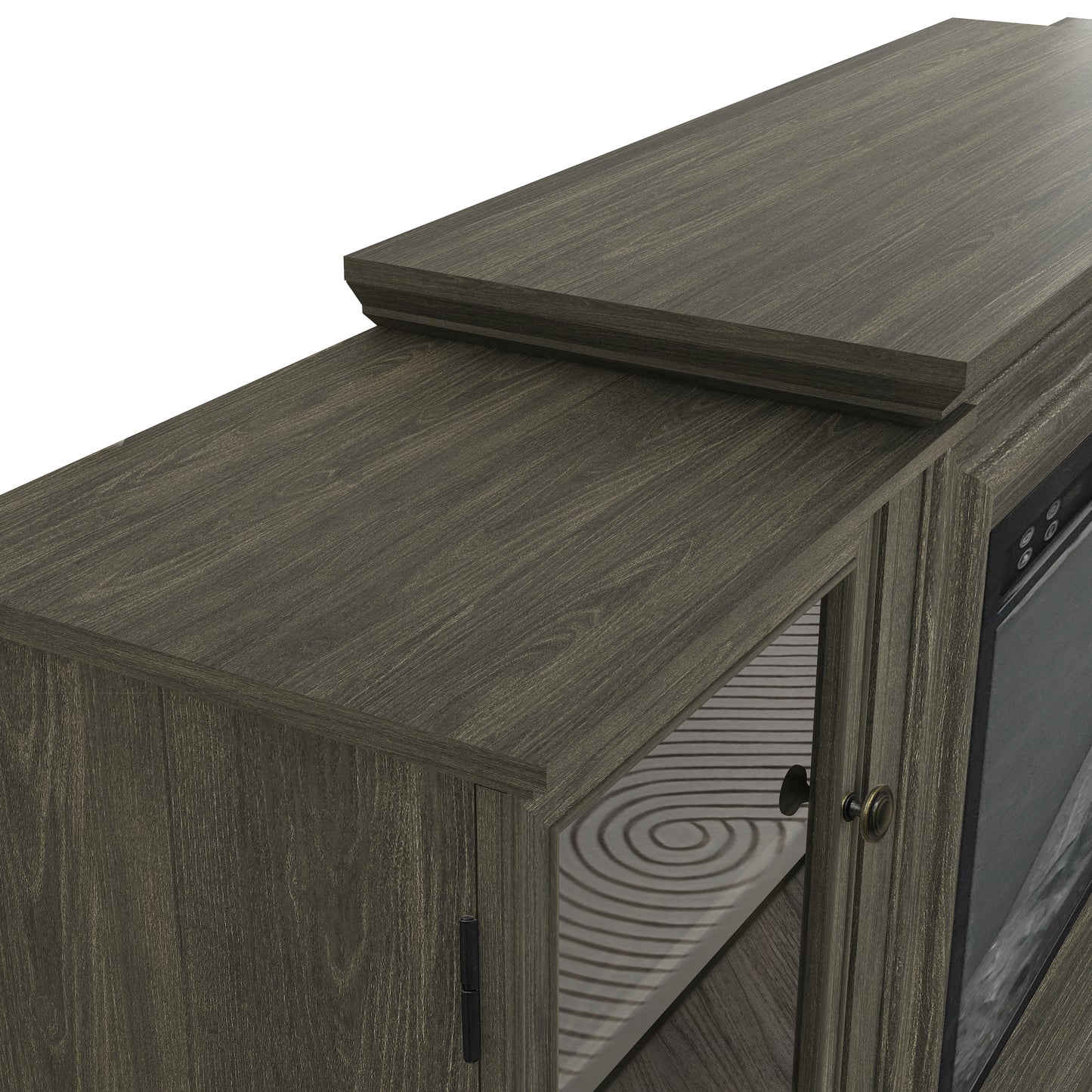 Festivo FTS23321 70" TV Stand with 23" Electric Fireplace-Brown