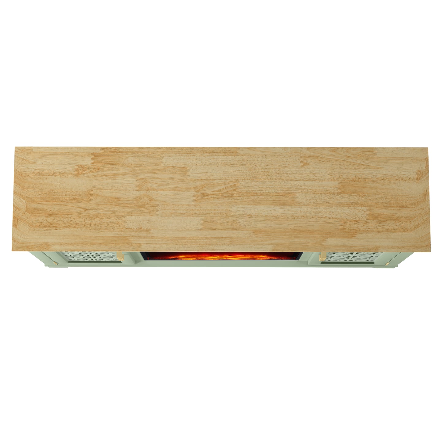 Festivo FTS23520 60" TV Stand with 26" Electric Fireplace-Green