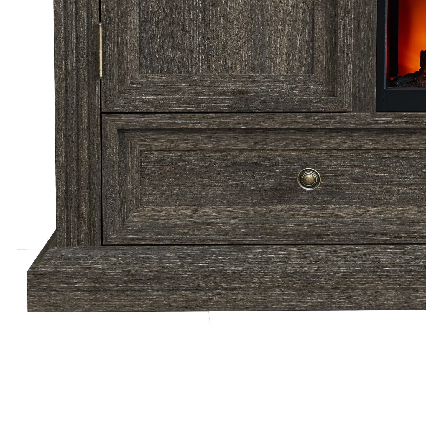 Festivo FTS23530 73" TV Stand with 36" Electric Fireplace-Brown