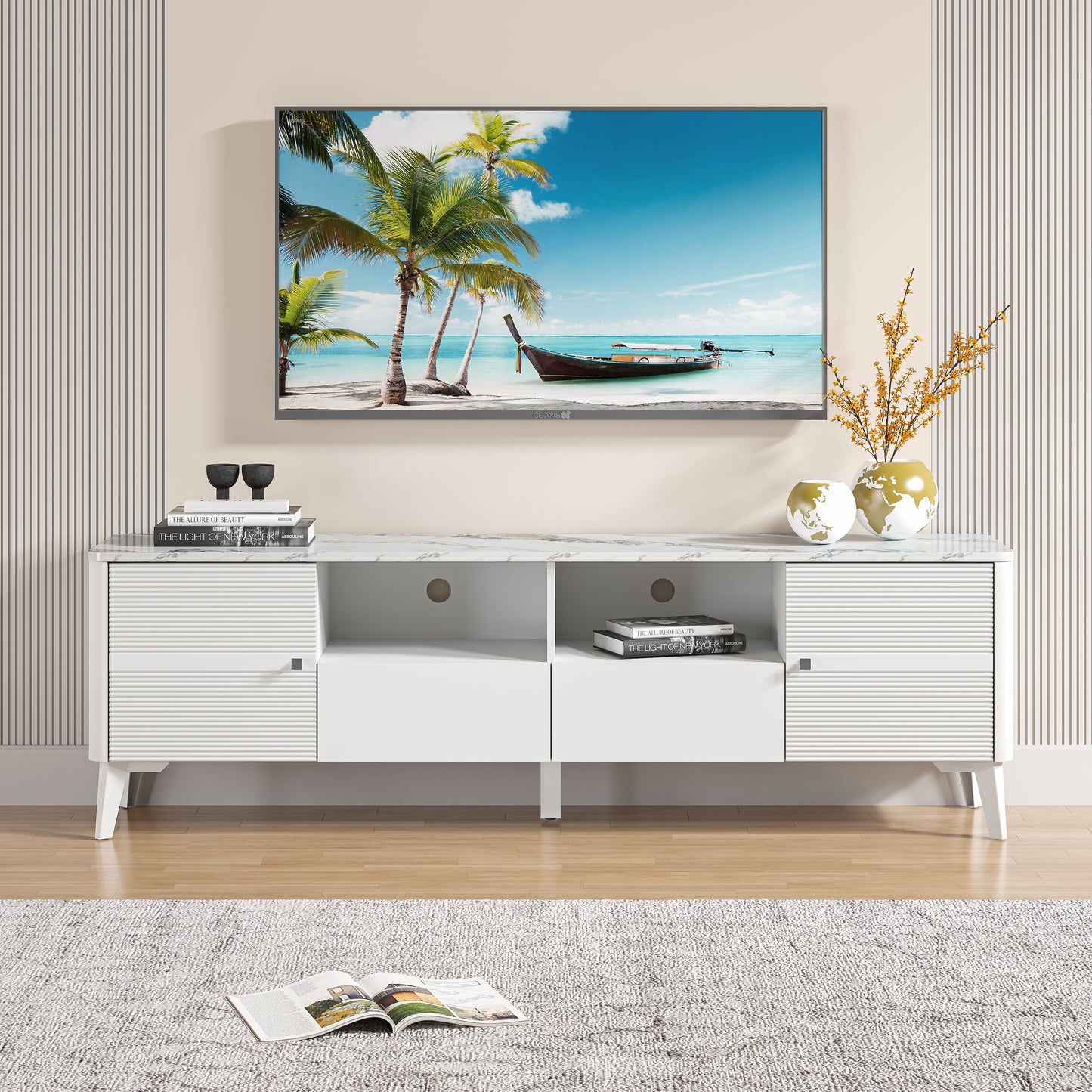 Festivo FTS23550 70" TV Stand-White