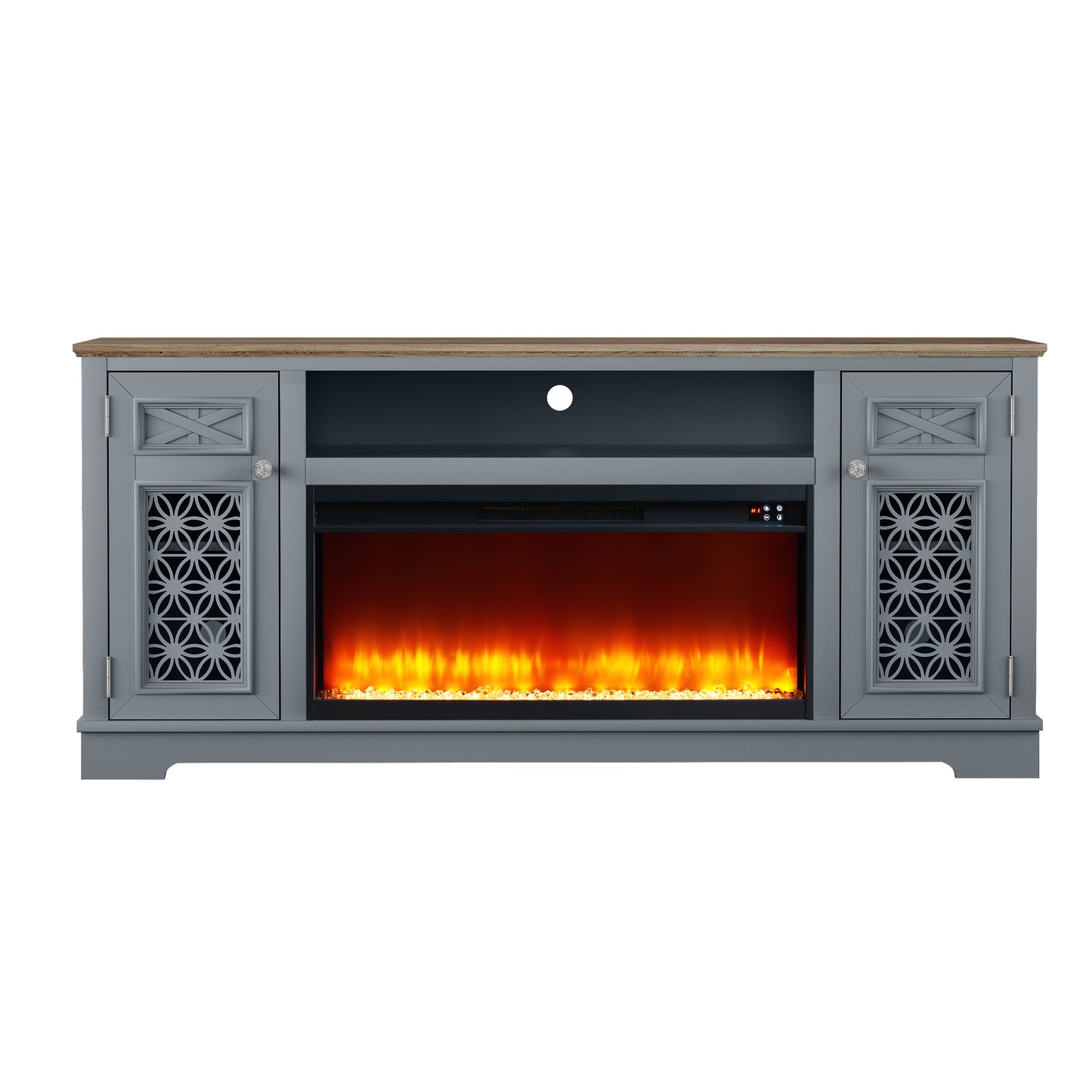Festivo FTS24271 70" TV Stand with 36" Electric Fireplace-Grey
