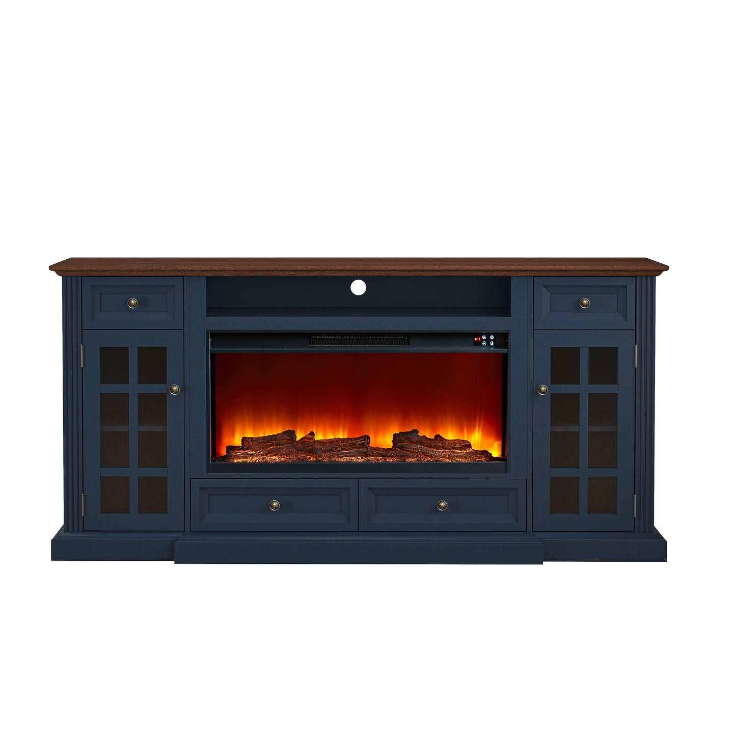 Festivo FTS24275 73" TV Stand with 36" Electric Fireplace-Navy