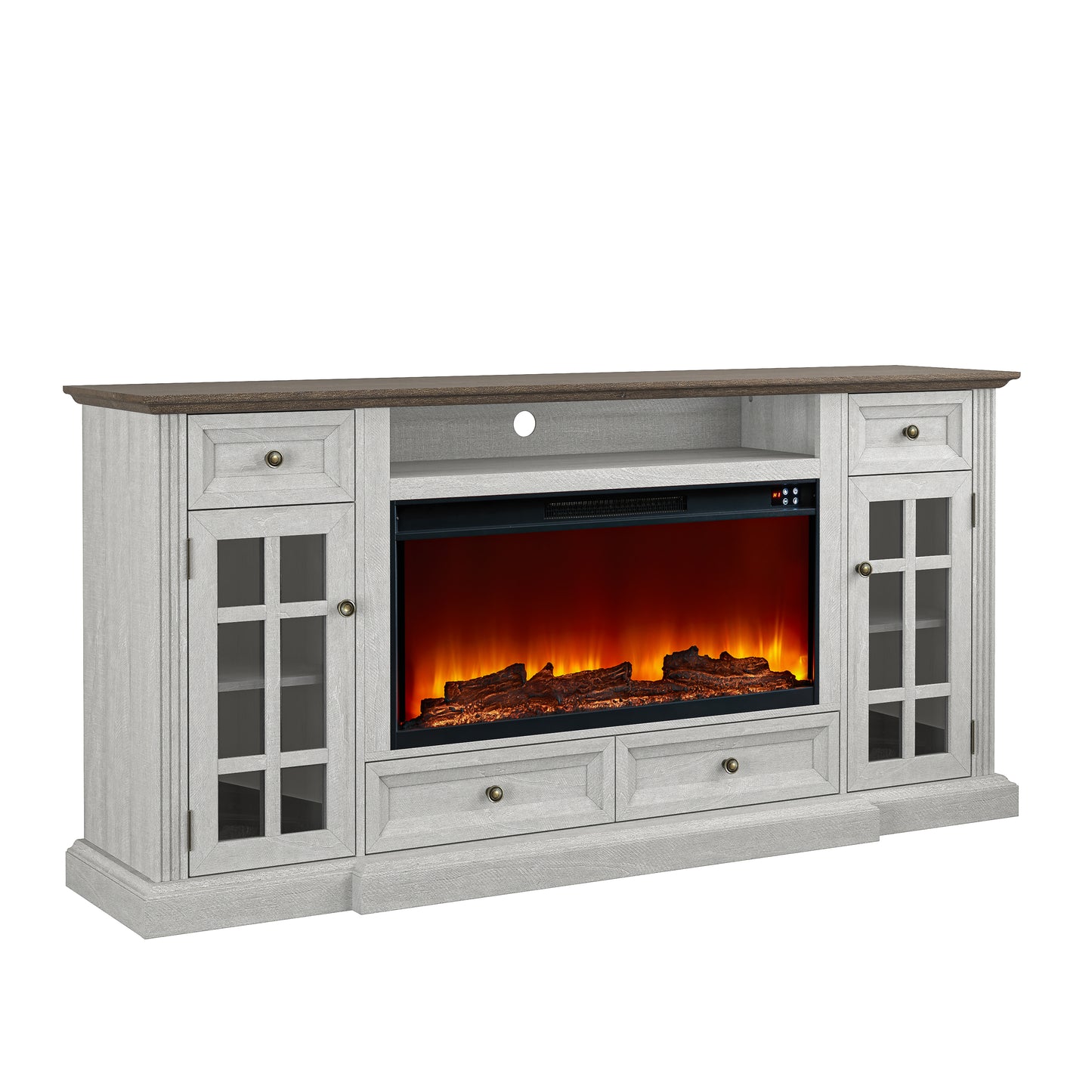 Festivo FTS24276 73" TV Stand with 36" Electric Fireplace-OffWhite
