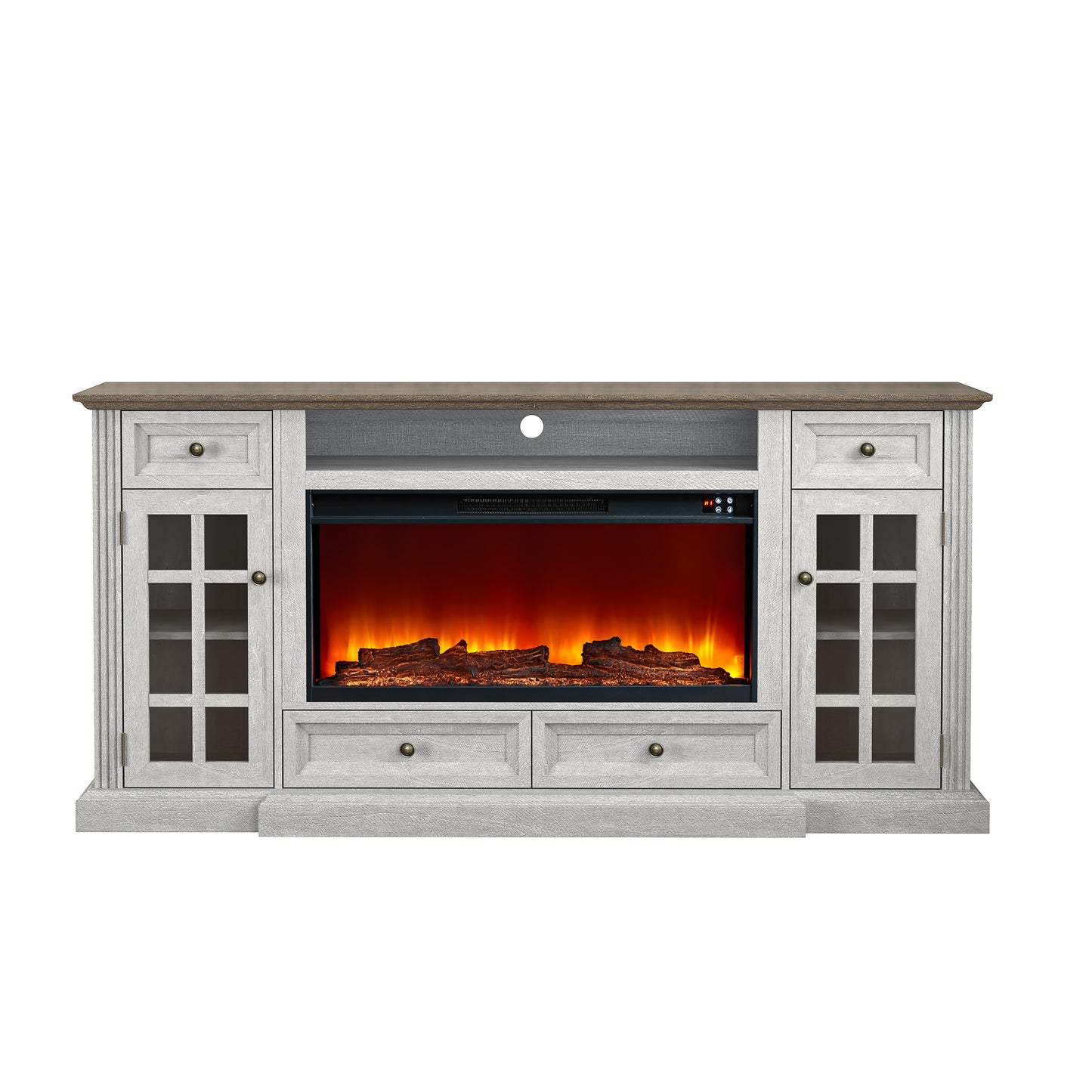 Festivo FTS24276 73" TV Stand with 36" Electric Fireplace-OffWhite