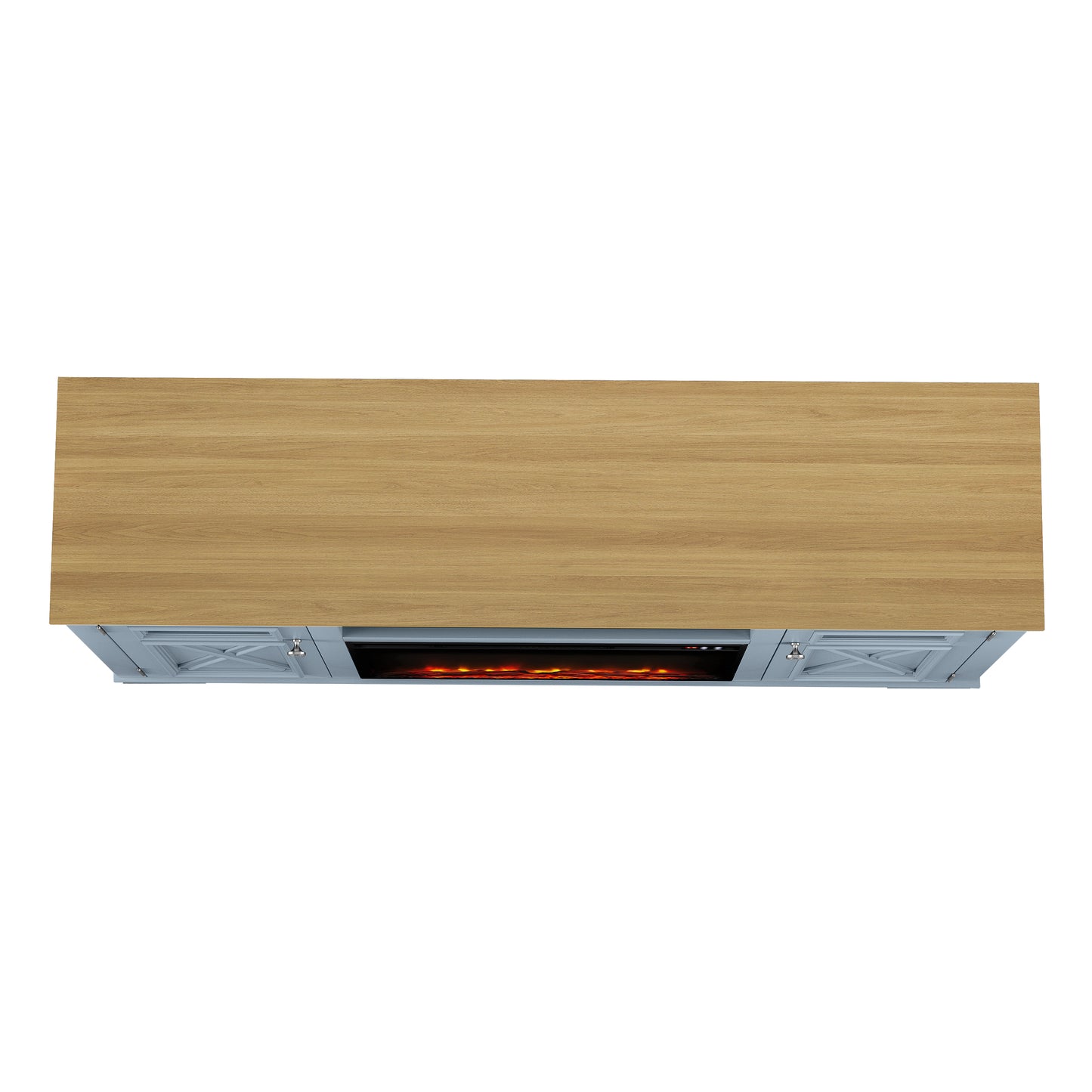 Festivo FTS24280 61" TV Stand with 26" Electric Fireplace-Blue