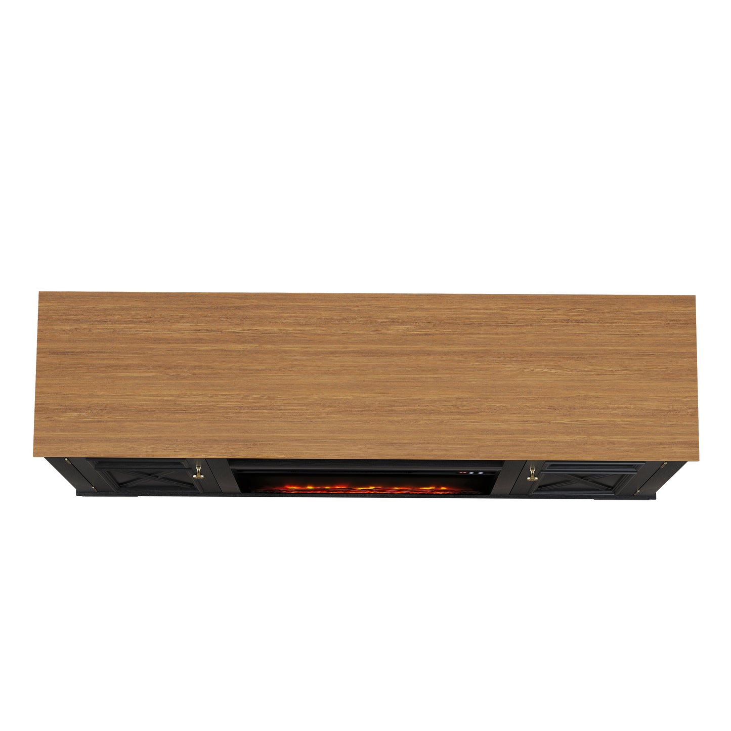 Festivo FTS24282 61" TV Stand with 26" Electric Fireplace-Black