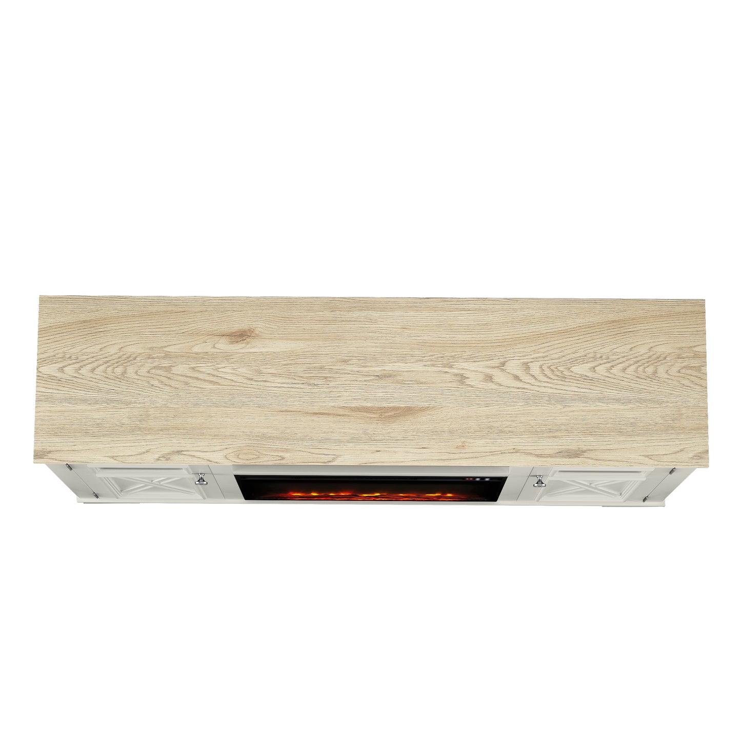 Festivo FTS24283 61" TV Stand with 26" Electric Fireplace-White