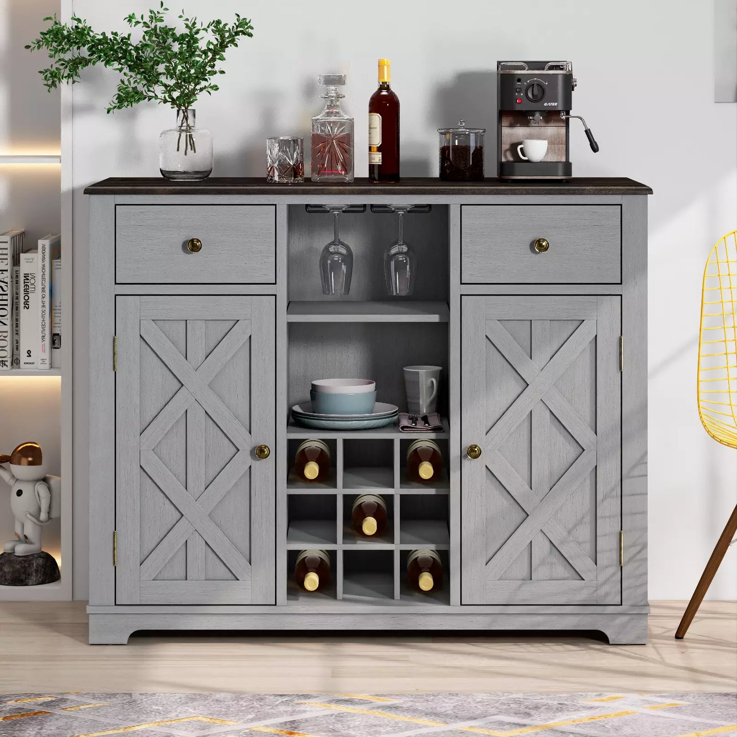 Festivo FWC20101 47" Wine Cabinet-Grey