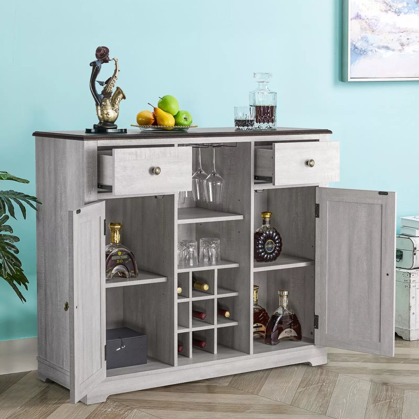 Festivo FWC20103 47" Wine Cabinet-Offwhite