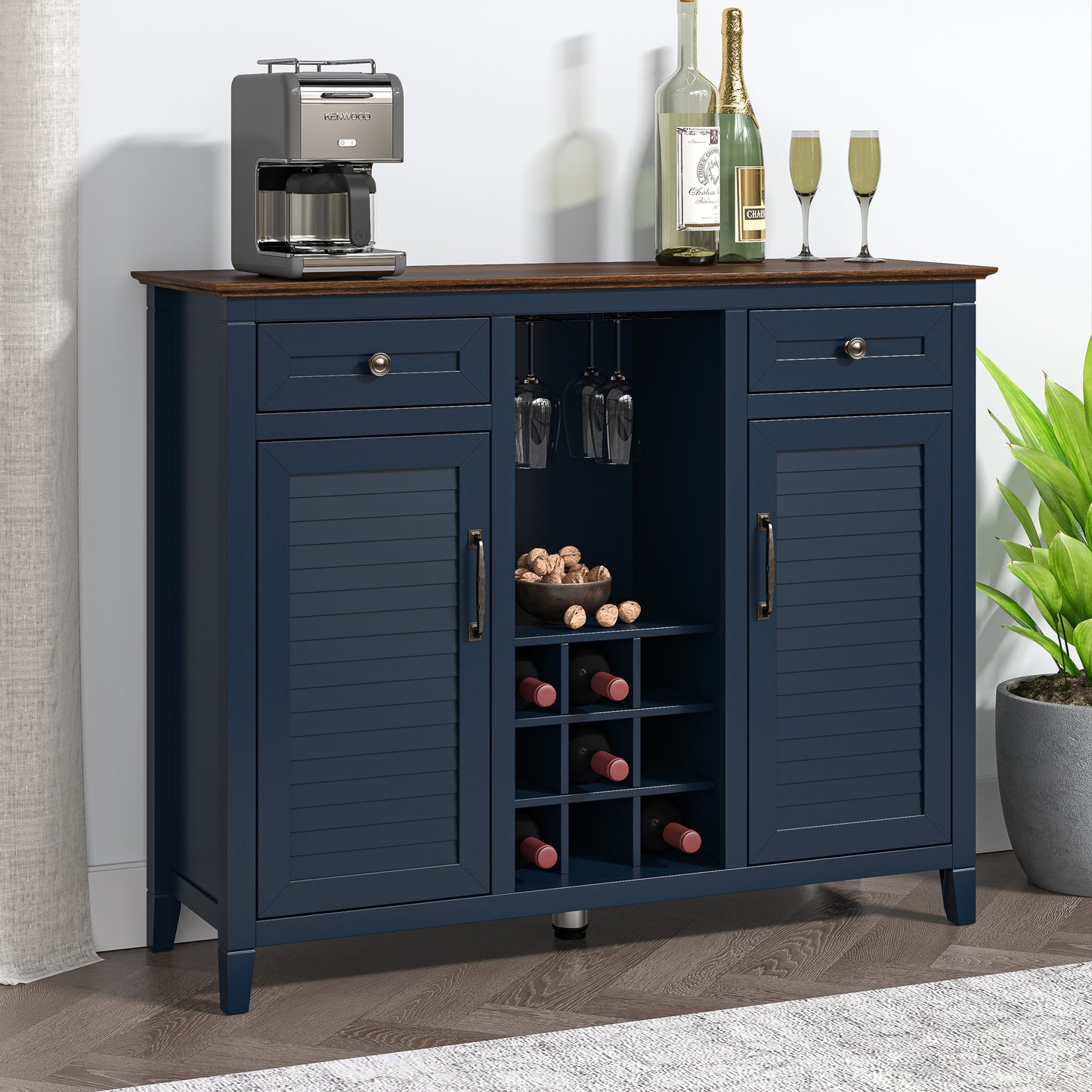 Festivo FWC23351 47.5" Wine Cabinet-Navy