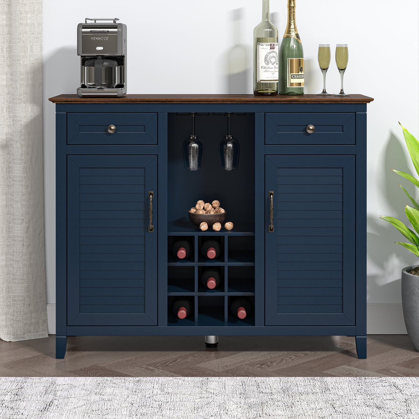 Festivo FWC23351 47.5" Wine Cabinet-Navy