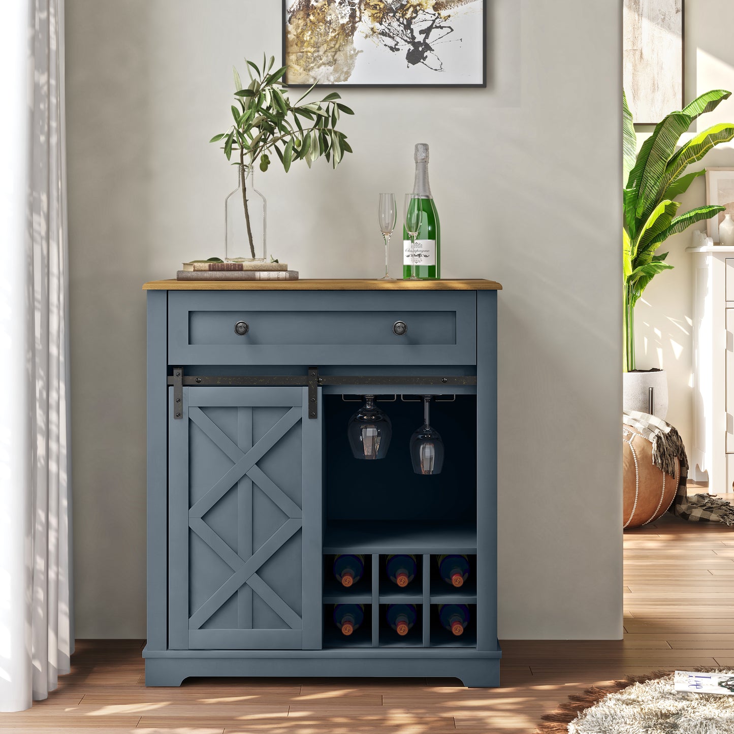 Festivo FWC23427 32" Wine Cabinet-Blue