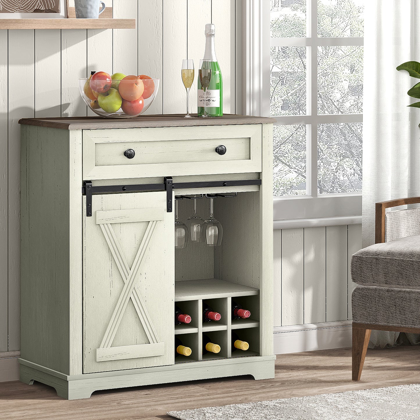 Festivo FWC23428 32" Wine Cabinet-White