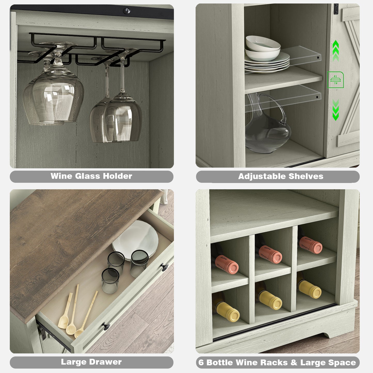 Festivo FWC23428 32" Wine Cabinet-White