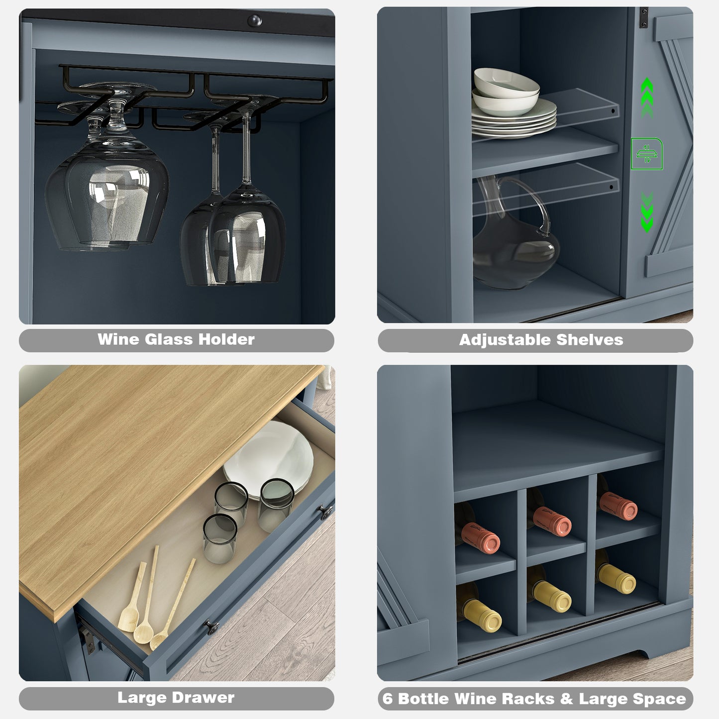 Festivo FWC23429 32" Wine Cabinet-Blue