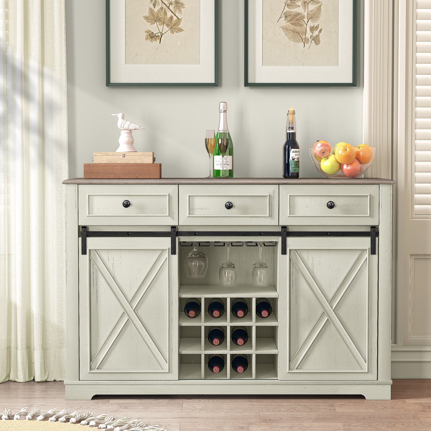 Festivo FWC23510 54" Wine Cabinet-White
