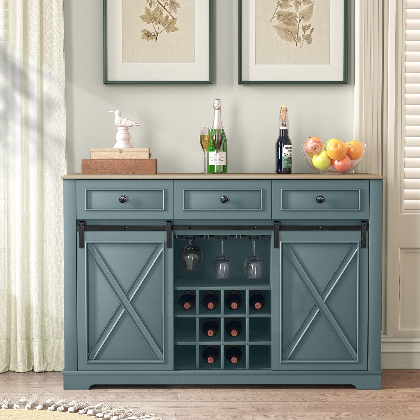 Festivo FWC23511 54" Wine Cabinet-Blue