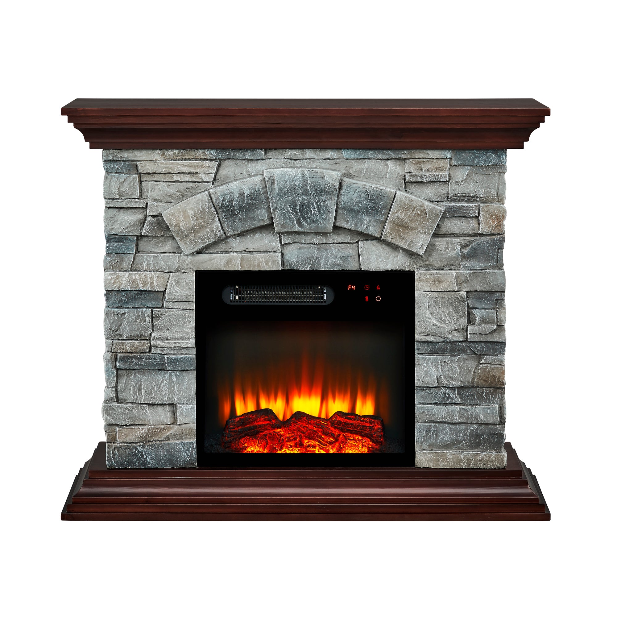 Festivo FFP21234 40" Electric Fireplace Mantel with Faux Brick-Grey - Thumbnail 2