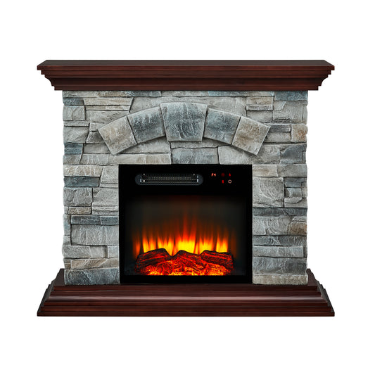 Festivo FFP21234 40" Electric Fireplace Mantel with Faux Brick-Grey