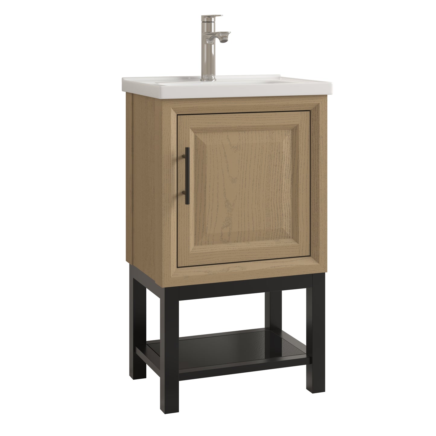 Festivo 20" FBV24214 Freestanding Bathroom Vanity with Ceramic Top & Faucet-Brown
