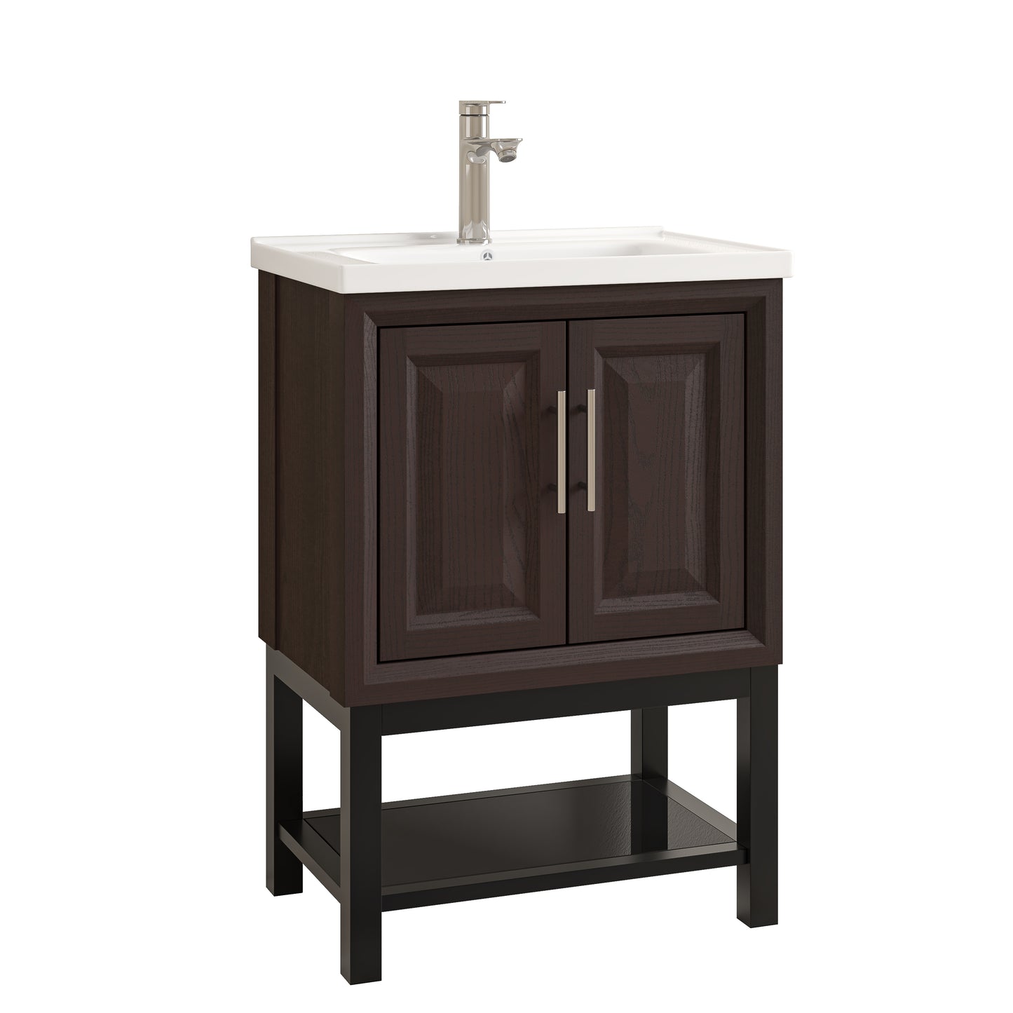 Festivo 24" FBV24223 Freestanding Bathroom Vanity with Ceramic Top & Faucet-Muddy