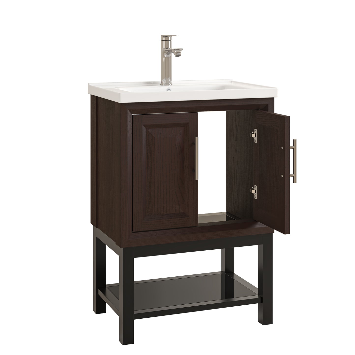 Festivo 24" FBV24223 Freestanding Bathroom Vanity with Ceramic Top & Faucet-Muddy