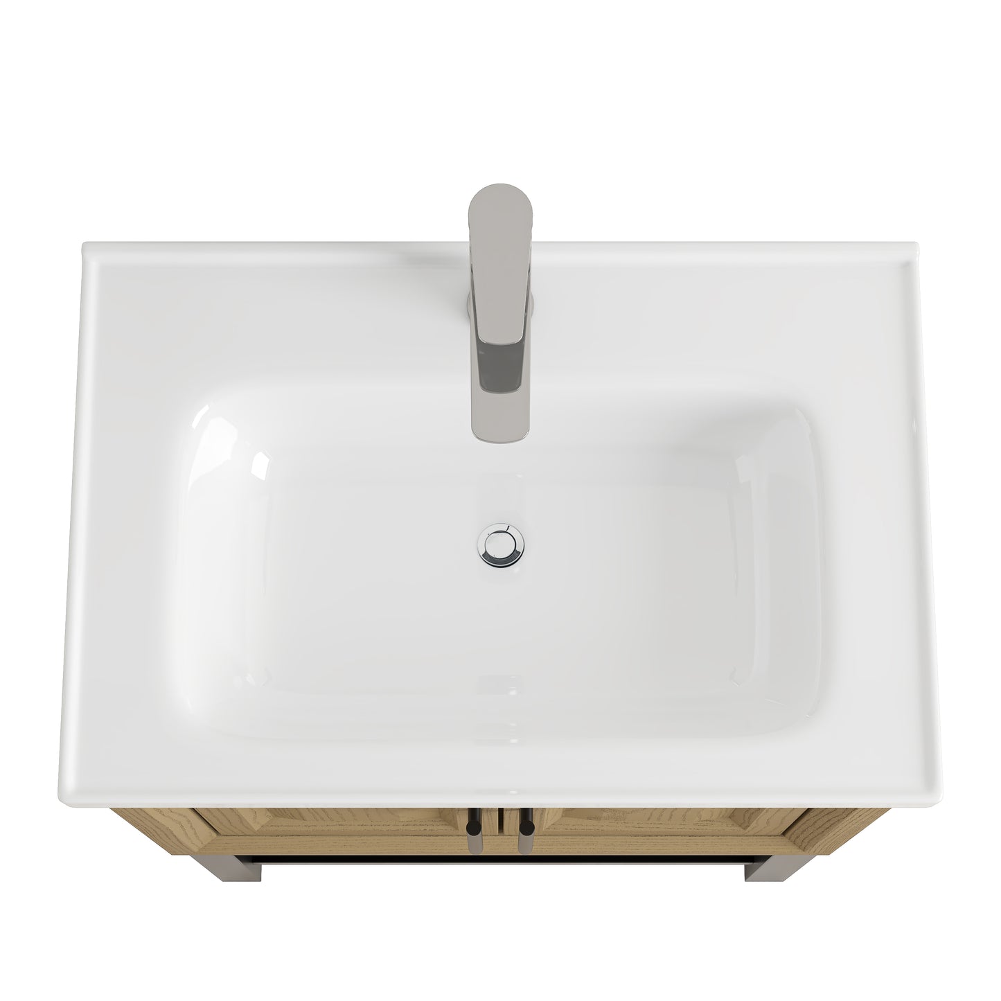 Festivo 24" FBV24224 Freestanding Bathroom Vanity with Ceramic Top & Faucet-Brown