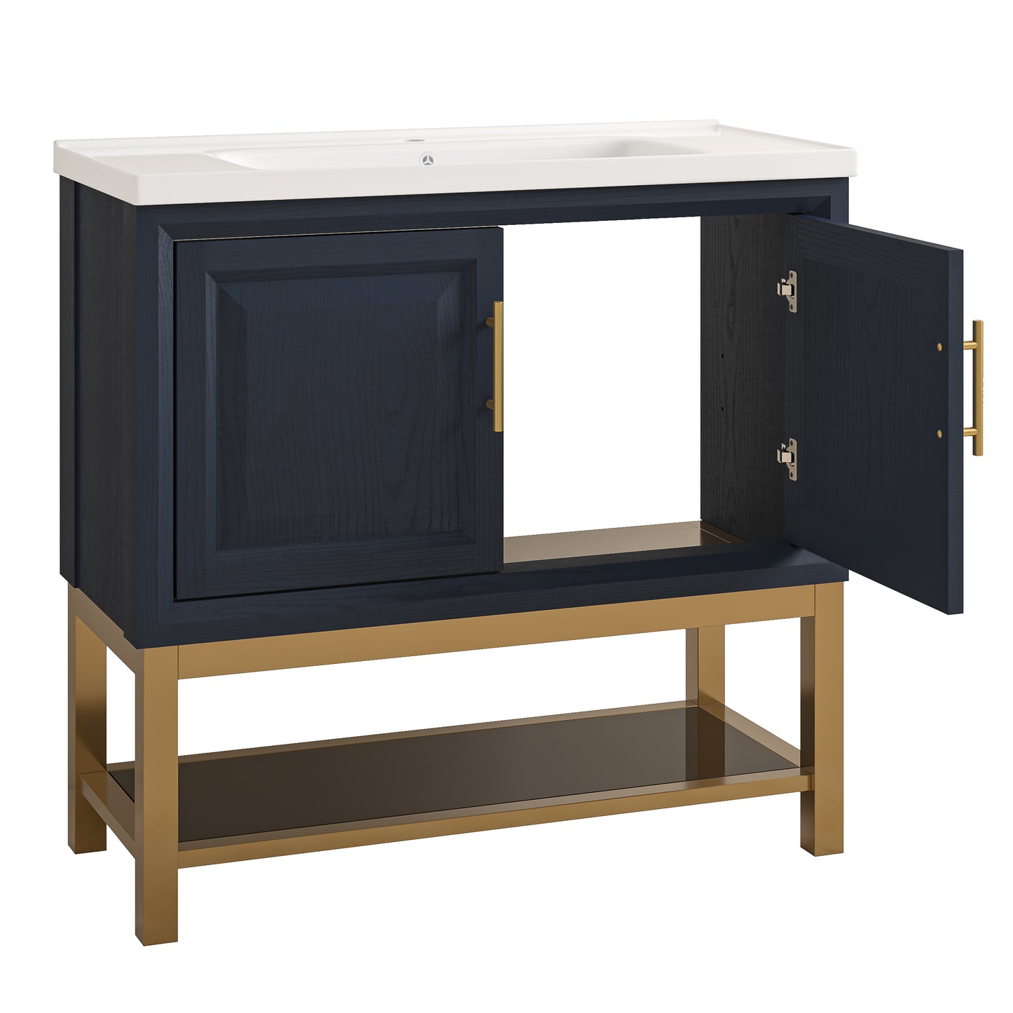 Festivo 36" FBV24230 Freestanding Bathroom Vanity with Ceramic Top-Blue