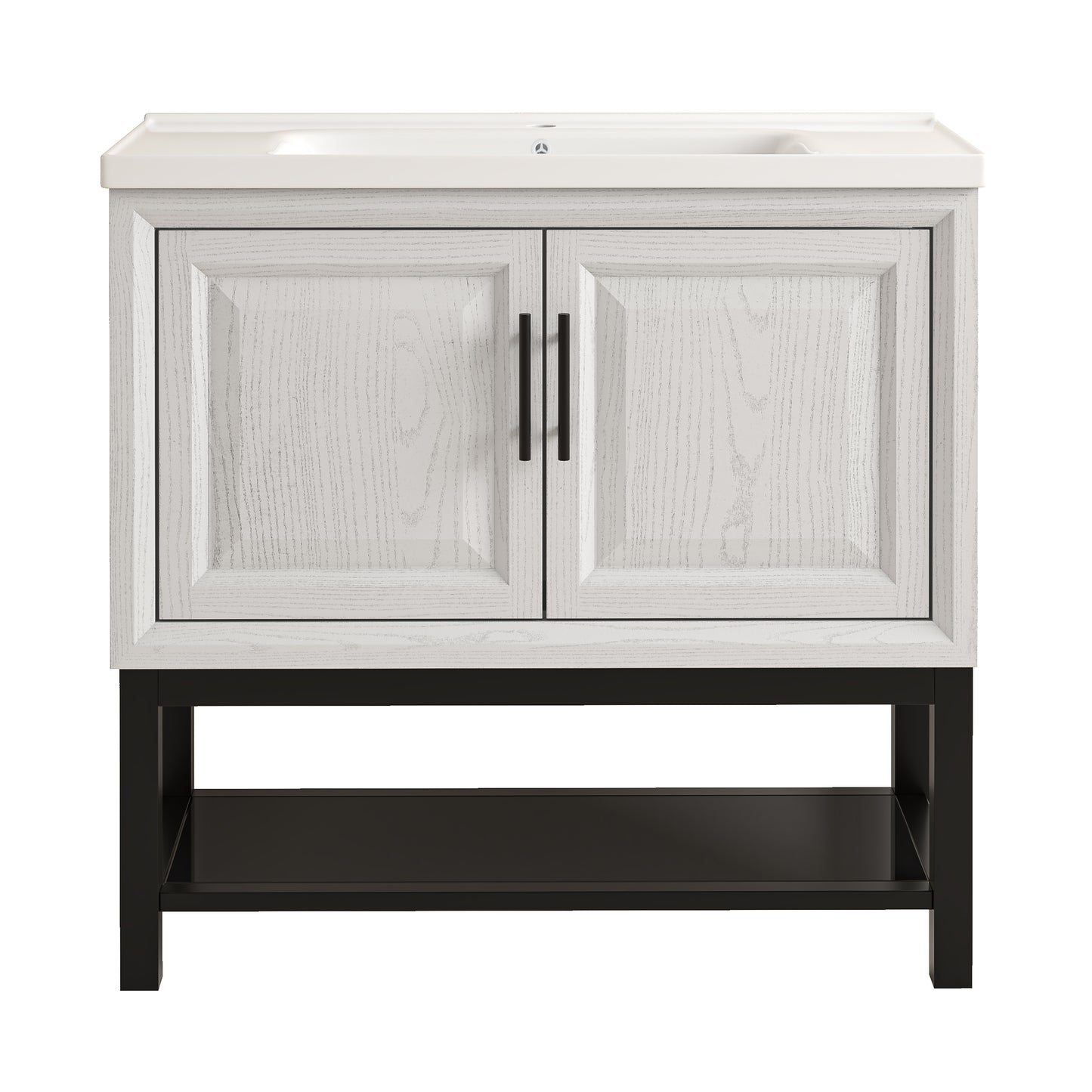 Festivo 36" FBV24232 Freestanding Bathroom Vanity with Ceramic Top-White
