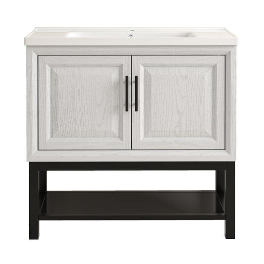 Festivo 36" FBV24232 Freestanding Bathroom Vanity with Ceramic Top-White
