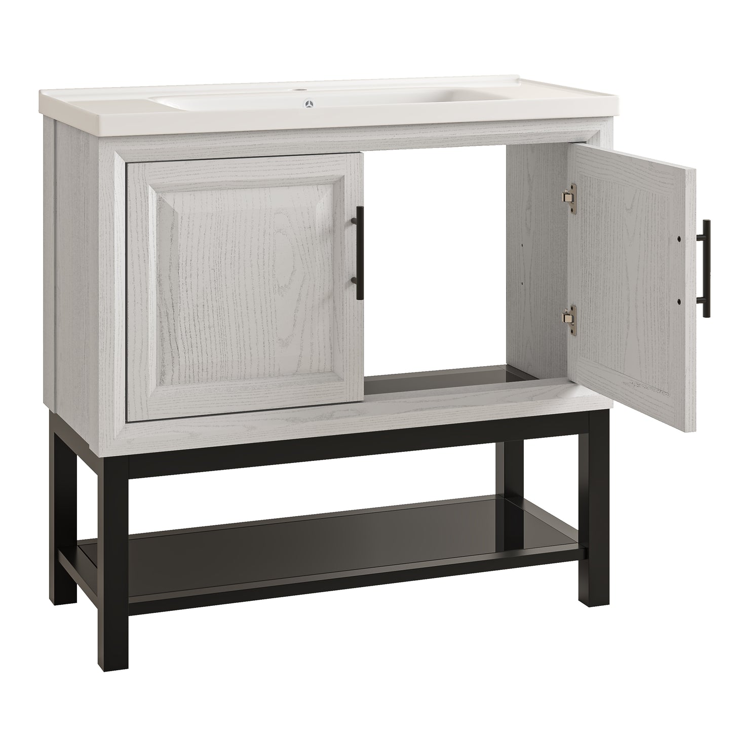 Festivo 36" FBV24232 Freestanding Bathroom Vanity with Ceramic Top-White