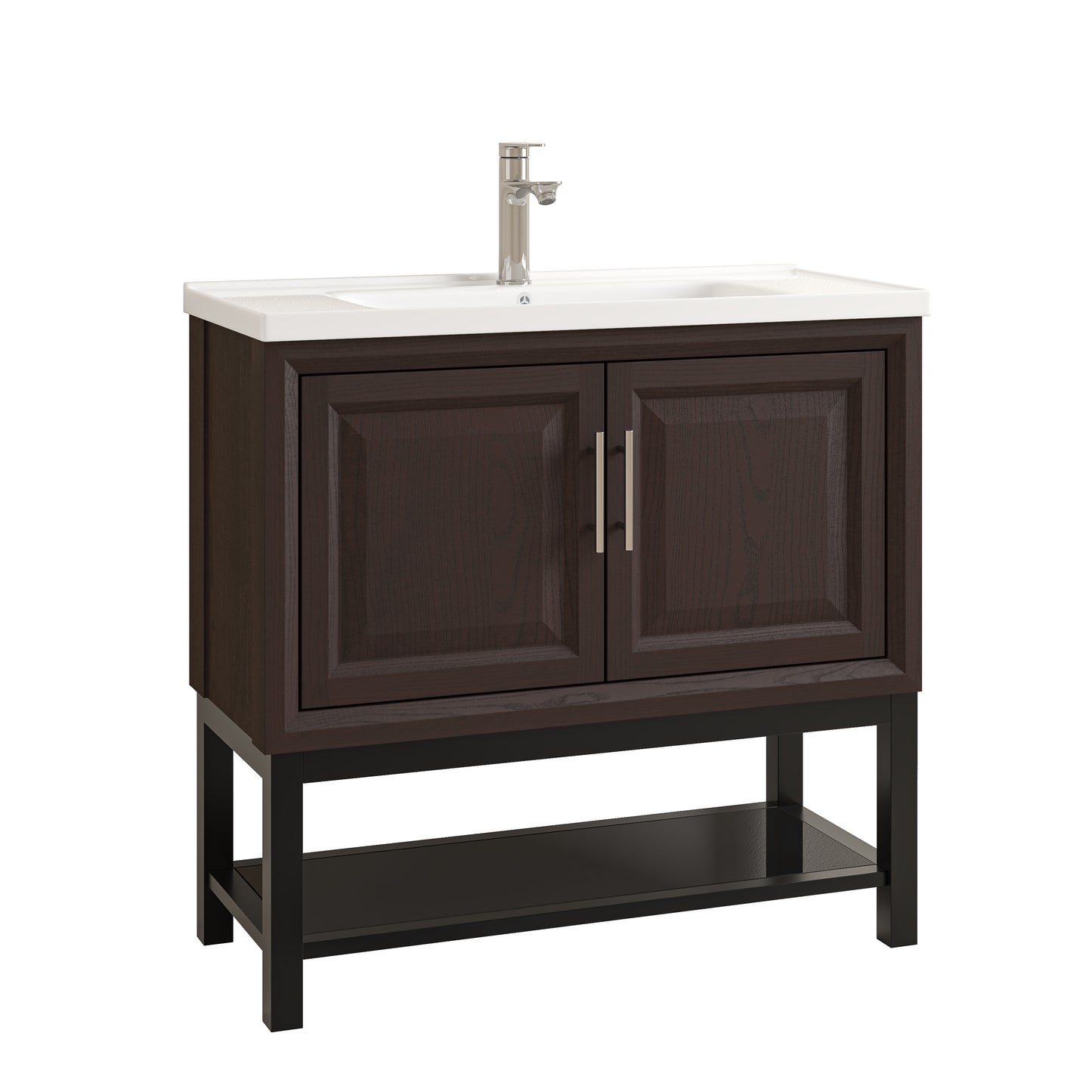 Festivo 36" FBV24233 Freestanding Bathroom Vanity with Ceramic Top & Faucet-Muddy